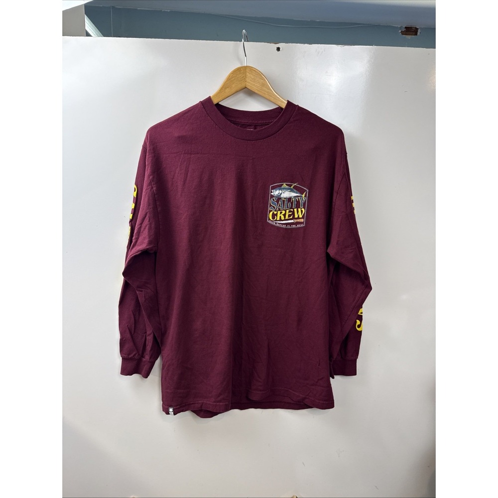 Salty Crew Men's Yellowfin Tuna Long Sleeve Shirt - Maroon